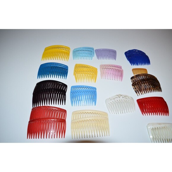 Vtg Lot Goody Side Hair Comb Clips Plastic Rainbow Colorful 80's + extras - Picture 3 of 12